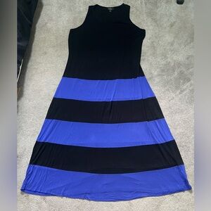 K-DASH by Kardashian Striped Scoopneck Maxi Dress Black Blue size 3X